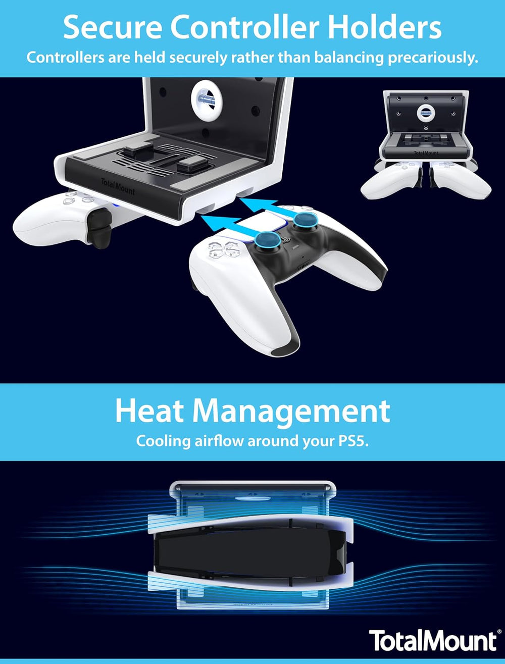 TotalMount for All PS5 Models – Premium – Cooling – Level – Stops Vibration |...