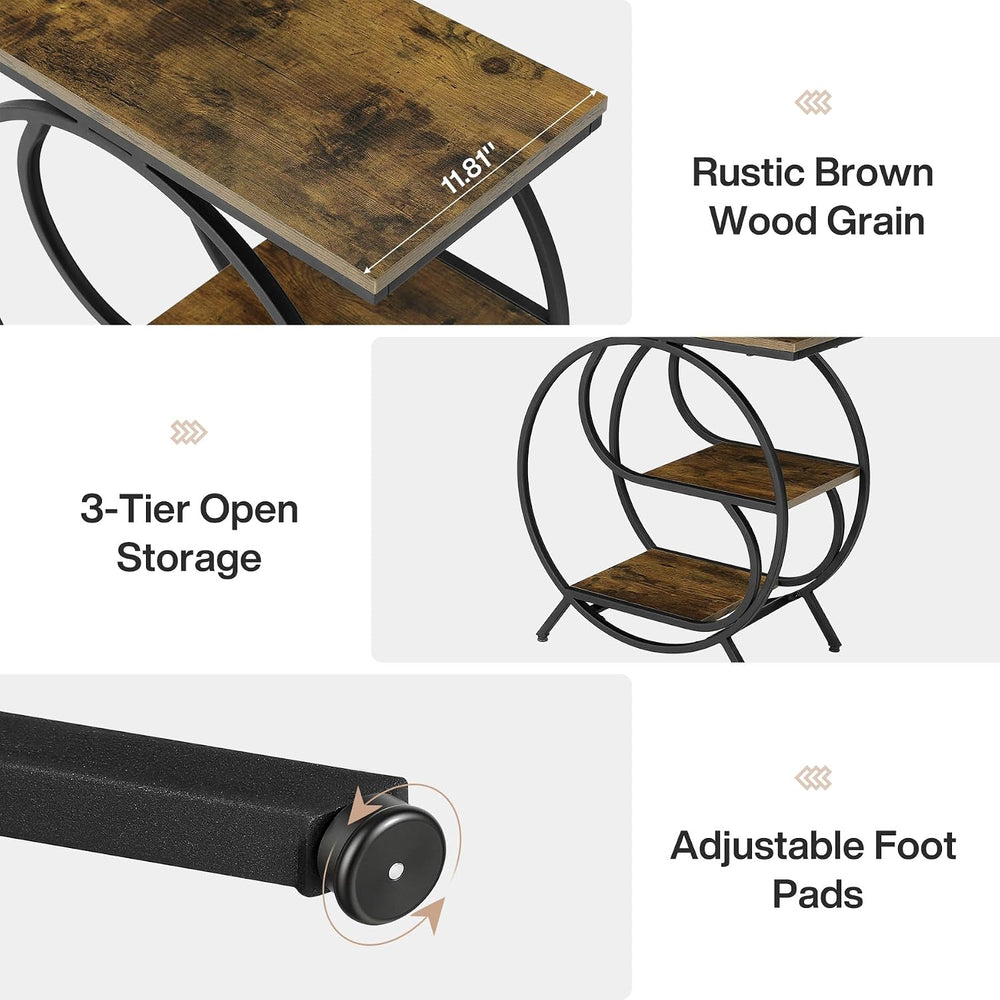 Tribesigns 3-Tier End Table, Industrial Side Table for Living Room, Small Rec...