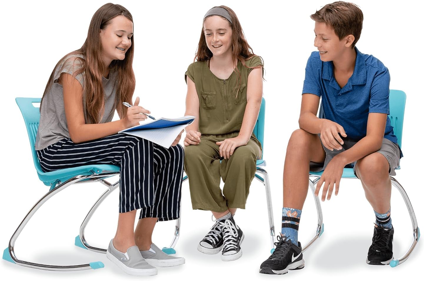 Virco ANROCK16 Analogy Rocking Chair 16" Seat Height (Set of 4) - Navy | For 3rd to 4th Grade, Flexible Seating, Promotes Focus, Ideal for Classrooms and Libraries, No Assembly Required