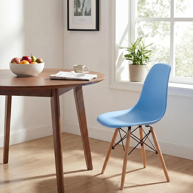 Furmax Modern Style Dining Chair Mid Century Modern DSW Chair, Shell Lounge Plastic Chair for Kitchen, Dining, Bedroom, Living Room Side Chairs Set of 4