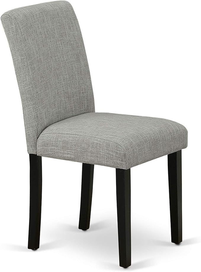 East West Furniture X696AB106-6 6 Piece Dining Room Set Contains a Rectangle Dining Table with X-Legs and 4 Shitake Linen Fabric Parson Chairs with a Bench, 36x60 Inch, Multi-Color
