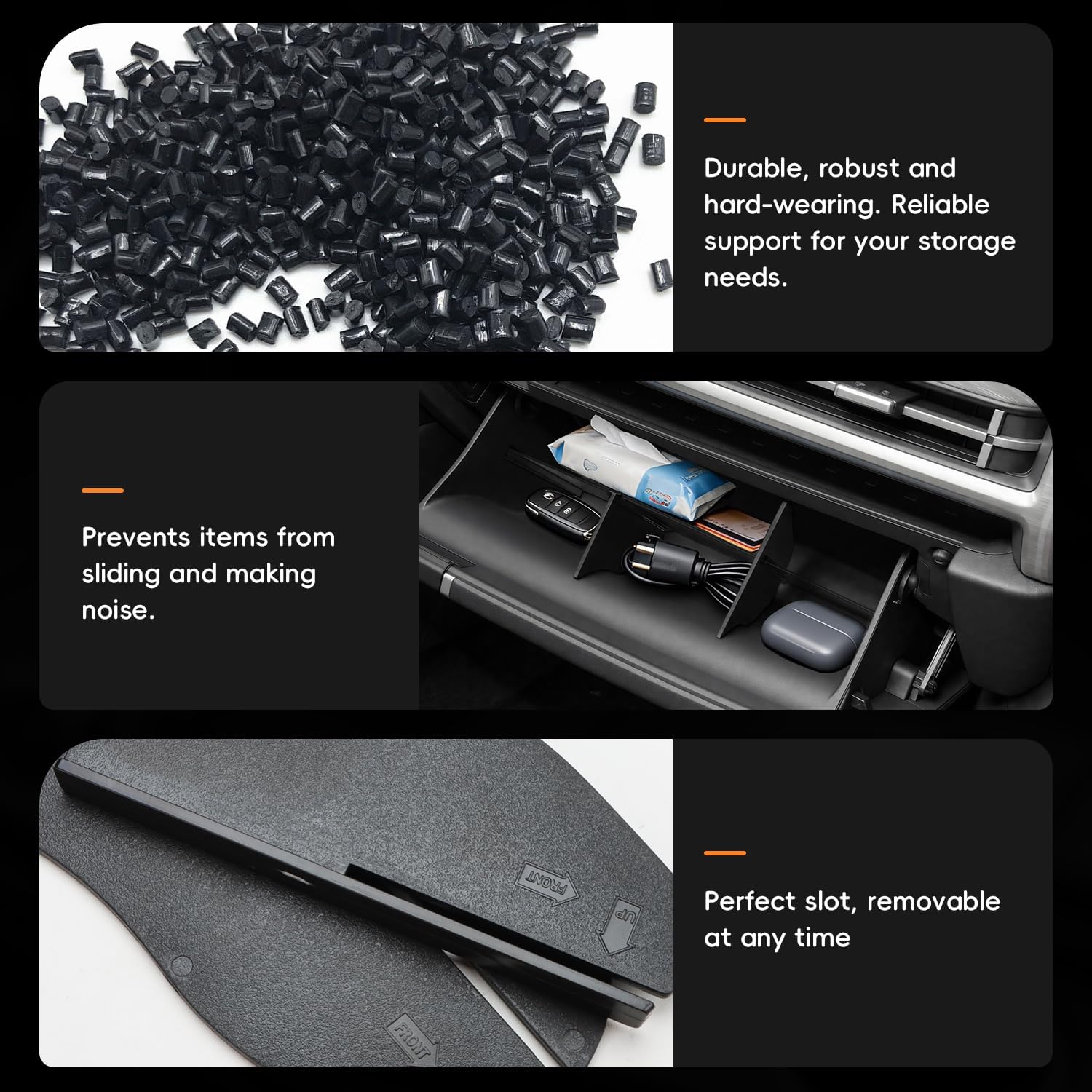 MARCHFA Center Console Glove Box Divider Organizer Compatible for 2024 2025 2026 Hyundai Santa Fe Accessories Console Divider Organizer