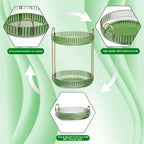 GTI 360°Rotating Makeup Organizer, 2 Tier Bathroom Counter Organizer,Large Capacity Perfume Cosmetics Skincare Vanity Organizers, Dresser Spinning Countertop Organizer and Storage for Women (Green)