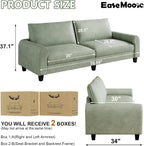 EASE MOOSE 70.6" Faux Leather Loveseat Sofa, Deep 2 Seater Couch, Green | Removable Covers, Pocket Spring Cushions, Waterproof & Scratch-Resistant, Easy Clean, Easy Assembly Couches for Living Room