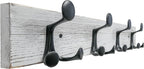SKOLOO 24-Inch Wood Coat Rack Wall Mount with 4 Triple Hooks - Ideal for Family Entrances, Classrooms, and Pet Supplies Storage - Perfect Coat Hooks for Wall,Distressed White Wash