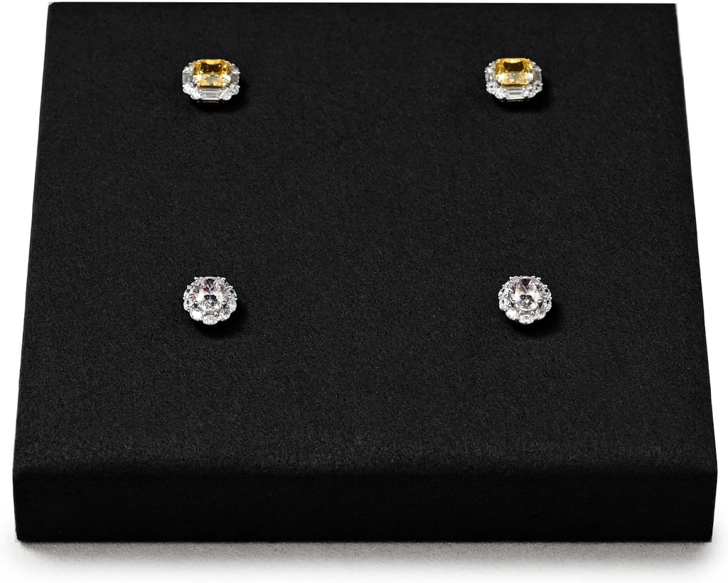 Oirlv Black Microfiber Jewelry Necklace Display Stand | Black Microfiber Display Bust, 5.51"X5.51"X0.79", Soft Protective Surface, Best for Bracelets