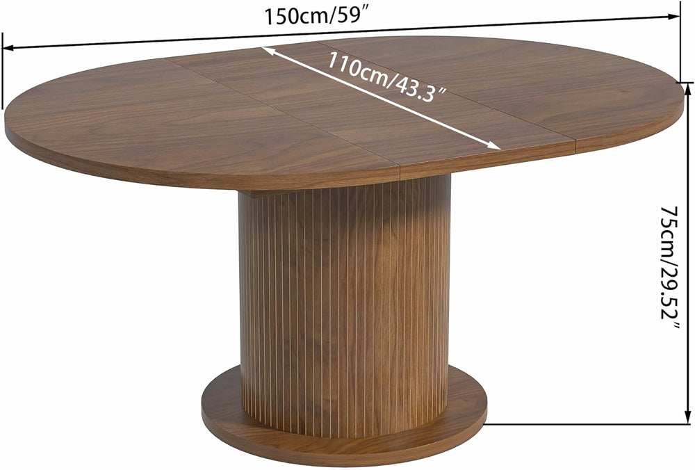 59 inch Round Dining Table for 6, Modern Farmhouse Kitchen Table, Circle Dini...