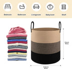 OIAHOMY 100L Laundry Hamper, Dirty Clothes Hamper for Bedroom, Collapsible Laundry Basket, Large Blanket Basket, Nursery Hamper with Handle, Blanket Storage for Living Room-18.5x21inches-Yellow&Black