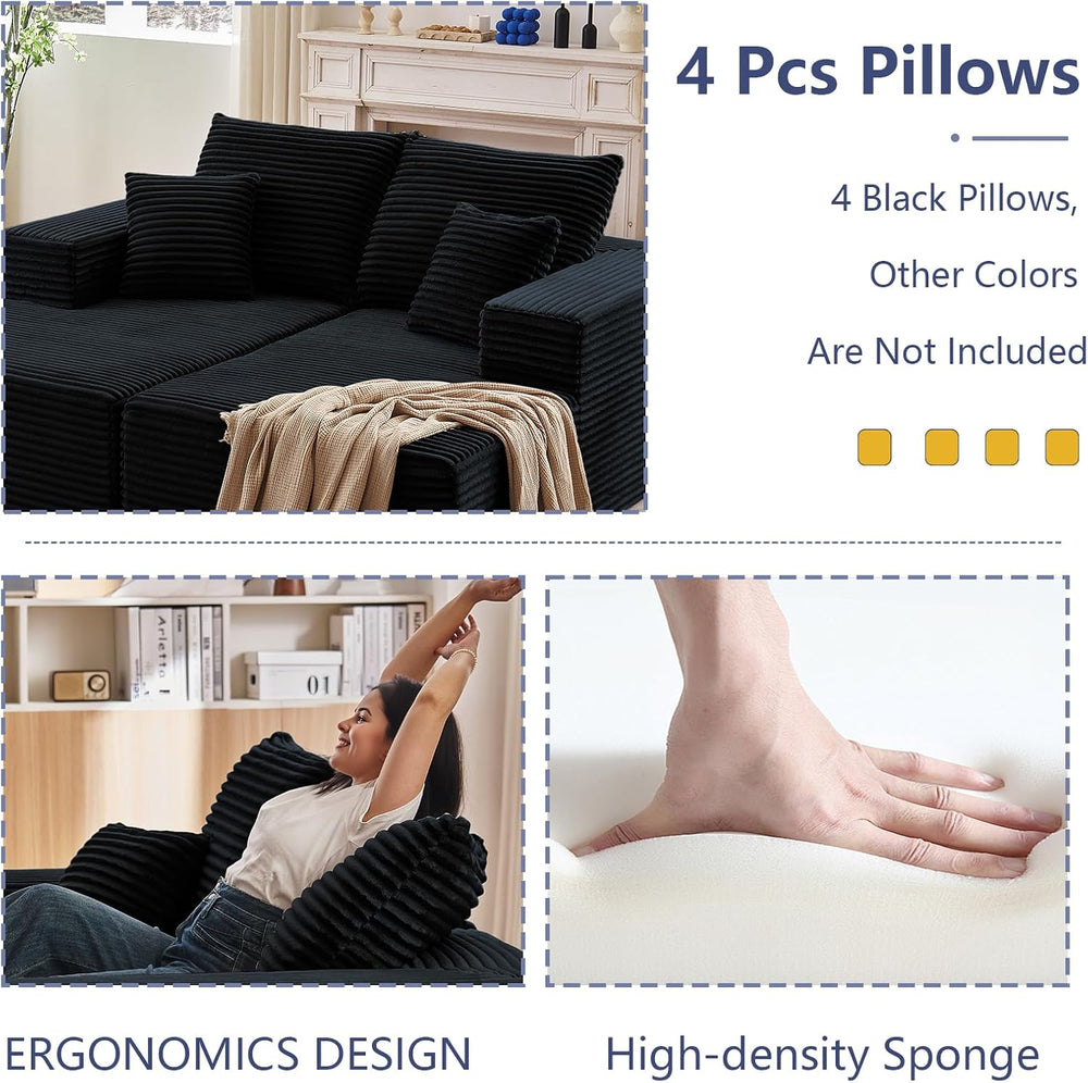 75"Oversized Chaise Lounge Chair,Sectional Double Lounge Chaise with Pil...