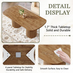 79" Dining Room Table for 6 8 10 Person, Large Wood Dining Table, Rectangular Modern Mid-Century Farmhouse Dining Room Table for 6 8 10, Ideal for Dining & Gatherings