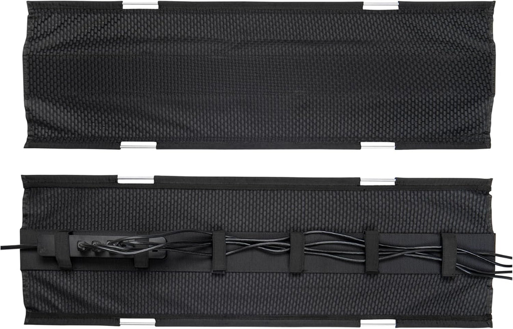 PERFECT POSTURE Mesh Cable Organizer – Under Desk Cable Management with Adjustable Straps, Flexible Mesh, Easy-Access Design, & Standing Desk Compatible – 37.4” (Black)