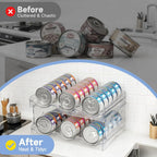 Cat Food Organizer,Can Organizer for Pantry,2-Layers Transparent Cat Food Can Organizer Container Holds 36 (3.5oz) Cans,Canned Cat Food Organizer and Storage for Countertop Kitchen Cabinet