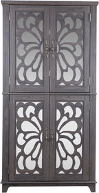 JIJIWANG Kitchen Pantry Storage Cabinet with Acrylic Mirrored Doors,Large Sideboard Buffet with Adjustable Interior Shelf,for Dining Room, Living Room, Hallway,Brown