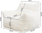 Cvortll Bean Bag Chair, Bean Bag Sofa, Faux Fur Bean Bag Chairs,with armrests and a Sturdy backrest, Suitable for Apartments, Living Rooms, bedrooms, Games, Reading (White)