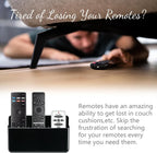 Adjustable Remote Control Wall Mount, 3 Slot TV Remote Holder & Self Adhesive Controller Holder, Black (2 Packs)