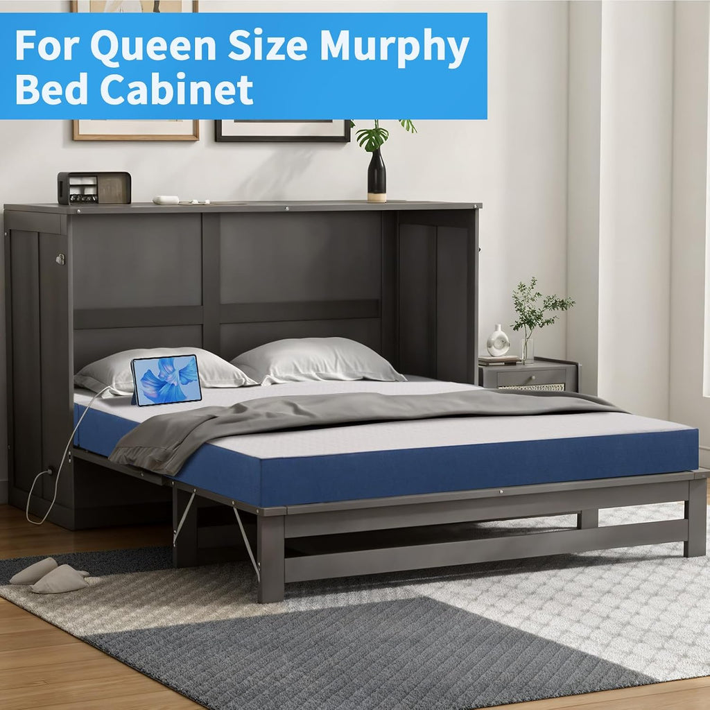 CYMULA Folding Mattress Queen Size, Memory Foam 6 inch Tri Portable Trifold Mattress Futon Topper Queen with Breathable & Washable Cover, Murphy Bed Guest Bed,58"x75"x6"
