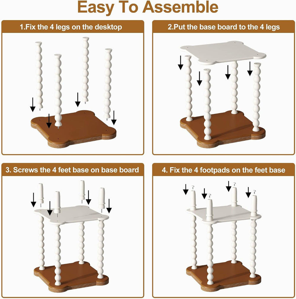 Function Home Square Side Table, 2 Tier Farmhouse End Table with Open Shelf, ...