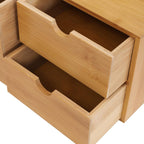 TFCFL Bamboo Desk Organizer with 3 Drawers, Wood Desktop Storage Box for Office Supplies, Natural Bamboo Drawer Organizer with Flat Top for Pen, Mail, Stationery Home Office Organization