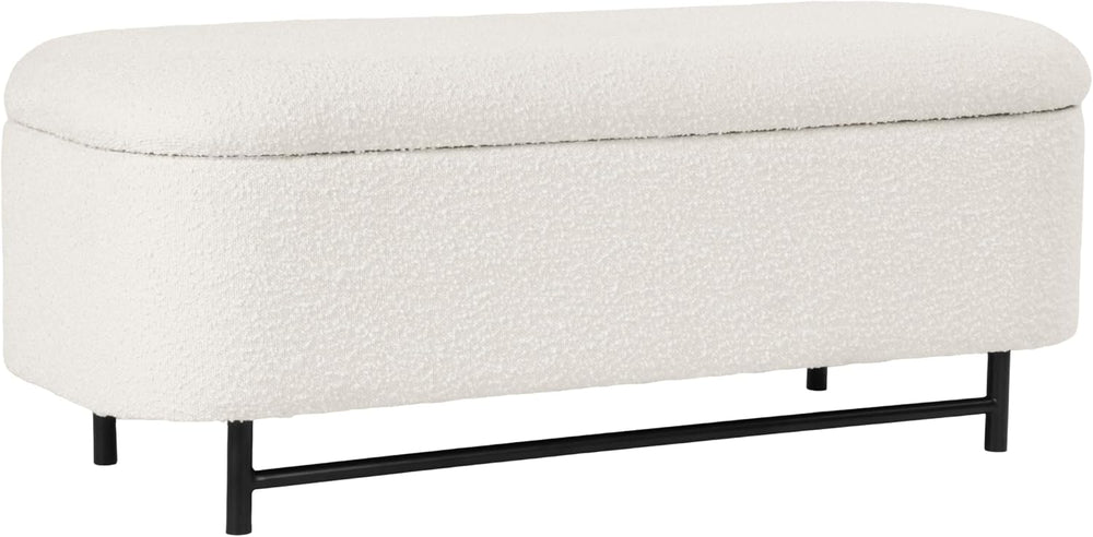 HomePop Ellipse Modern Storage Bench with Metal Legs |Homepop Home Décor|Benc...