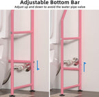 3-Tier Over The Toilet Storage, Freestanding Metal Bathroom Shelves, Space Saver Above The Over Toilet Storage Shelf for Bathroom (Pink)