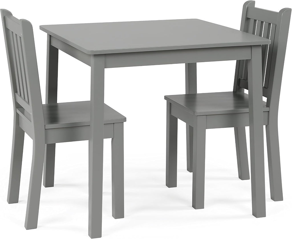 Humble Crew Toddler Table and Chair Set for Kids, Wood Activity Furniture | Sturdy 3 piece playroom or bedroom desk, perfect size for crafts, snacks, homework, and learning, includes 2 matching seats