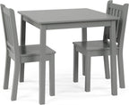 Humble Crew Toddler Table and Chair Set for Kids, Wood Activity Furniture | Sturdy 3 piece playroom or bedroom desk, perfect size for crafts, snacks, homework, and learning, includes 2 matching seats