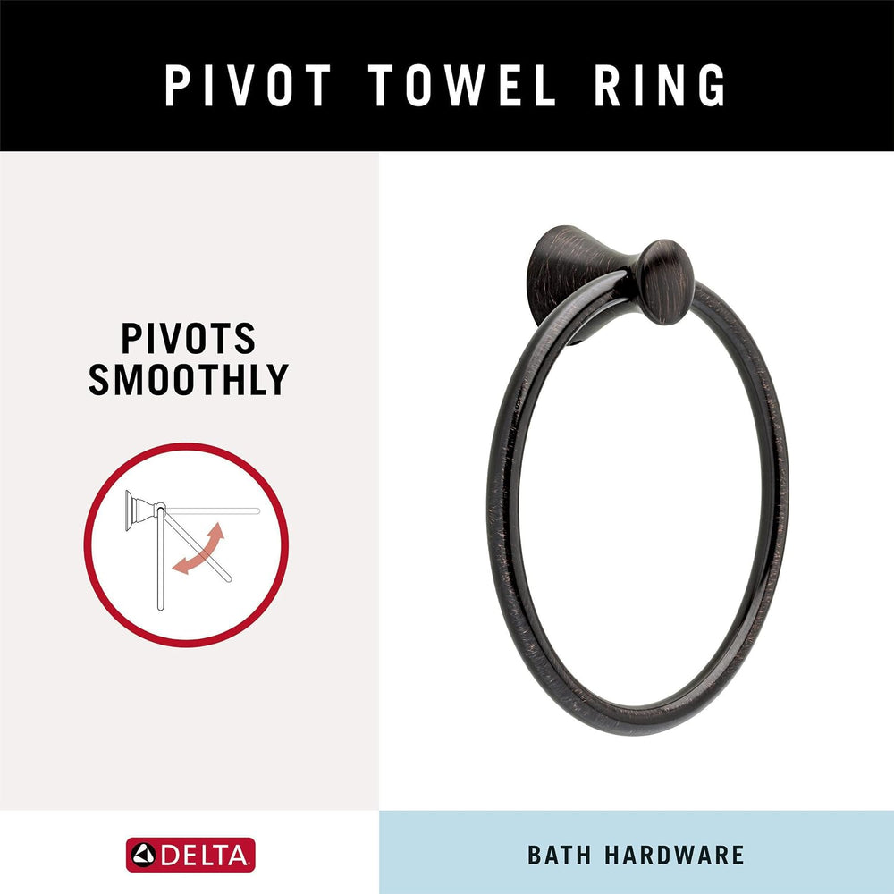 Delta Hand Towel Holder | Venetian Bronze Ring for Hanging Towels in Kitchen,...