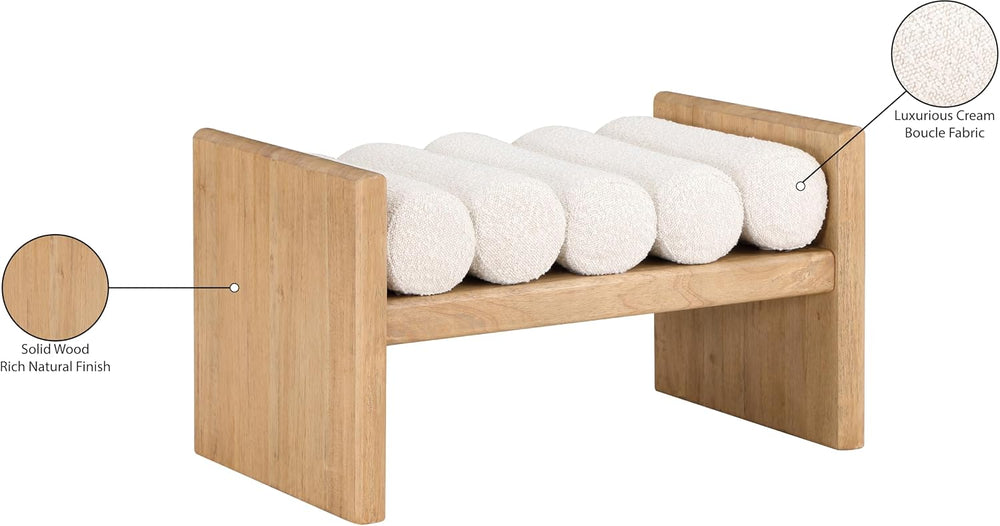 Meridian Furniture Waverly Cream Bench