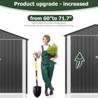 9x4 FT Outdoor Storage Shed, Garden Shed with Updated Frame Structure and Lockable Doors, Metal Tool Sheds for Backyard Garden Patio Lawn, Grey