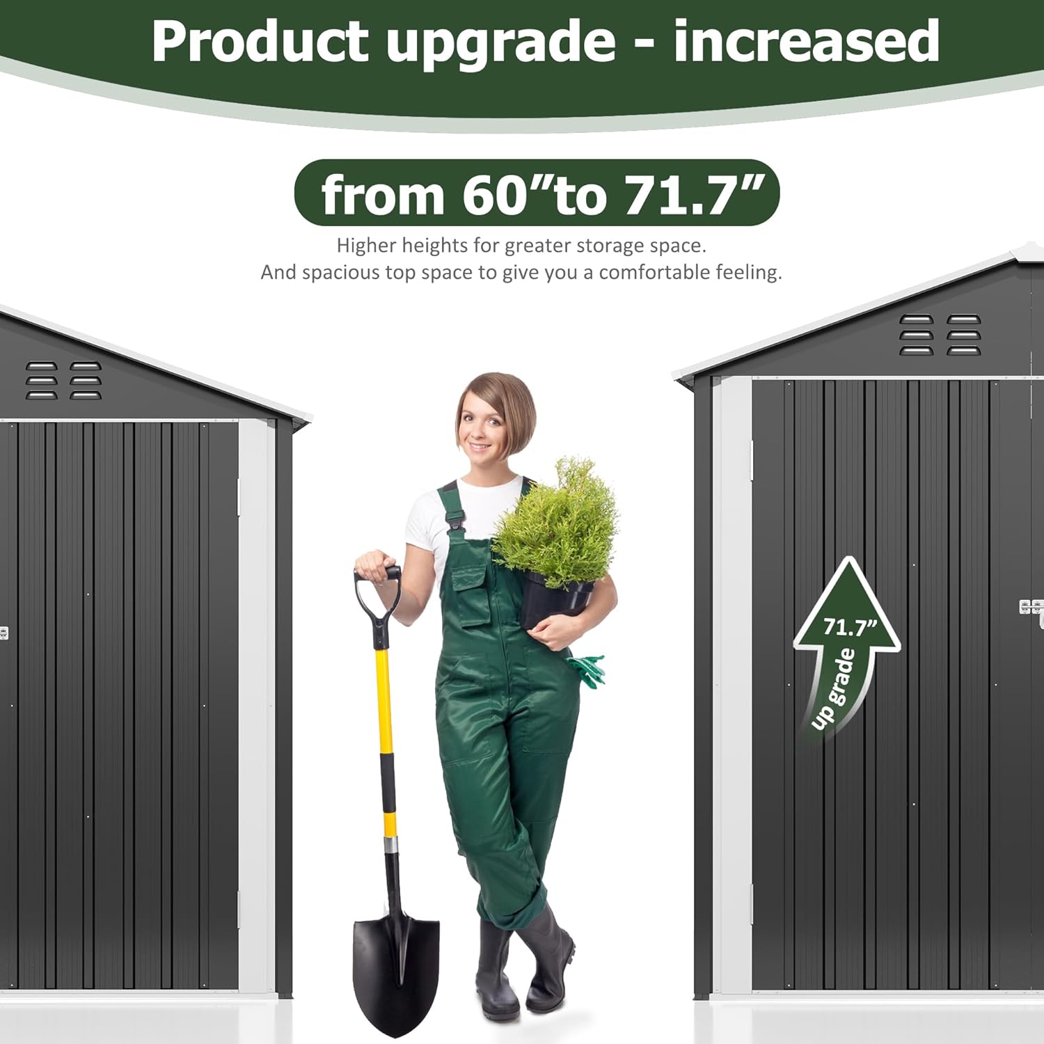 9x4 FT Outdoor Storage Shed, Garden Shed with Updated Frame Structure and Lockable Doors, Metal Tool Sheds for Backyard Garden Patio Lawn, Grey