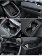 ELECFRESH 6PCS Center Console Organizer Tray for 2025 2024-2019 Toyota RAV4 Accessories, Armrest Storage Box, Driver Storage Drawer, Passenger Storage Mat Console Cup Holder Inserts for Toyota RAV4