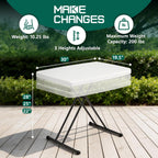 Folding Table 30 Inch - Small Desk Adjustable Height TV Tray for Laptop, Couch, Camping - Heavy Duty Utility Foldable Table for Small Spaces, No Assembly Required,Plastic White Granite