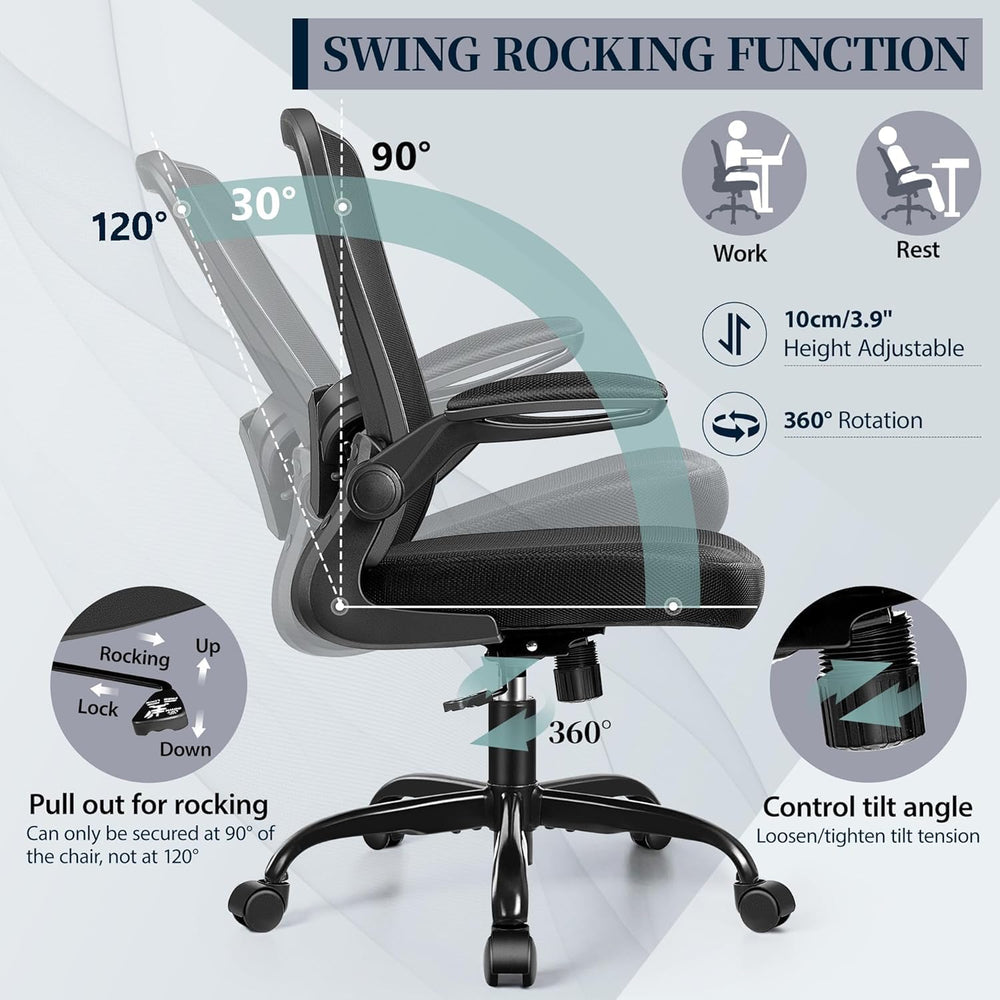 FelixKing Office Chair, Ergonomic Comfy Desk Chair with Flip-up Armrests | Ad...