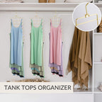 ZEDODIER 3 Pack Tank Top Hanger Space Saving, Bra Hangers for Closet Organizer, Hanging Bra Organizer Tank Tops Holder with 24 Hooks, Metal Closet Organizers and Storage Small Space Solutions, Gold