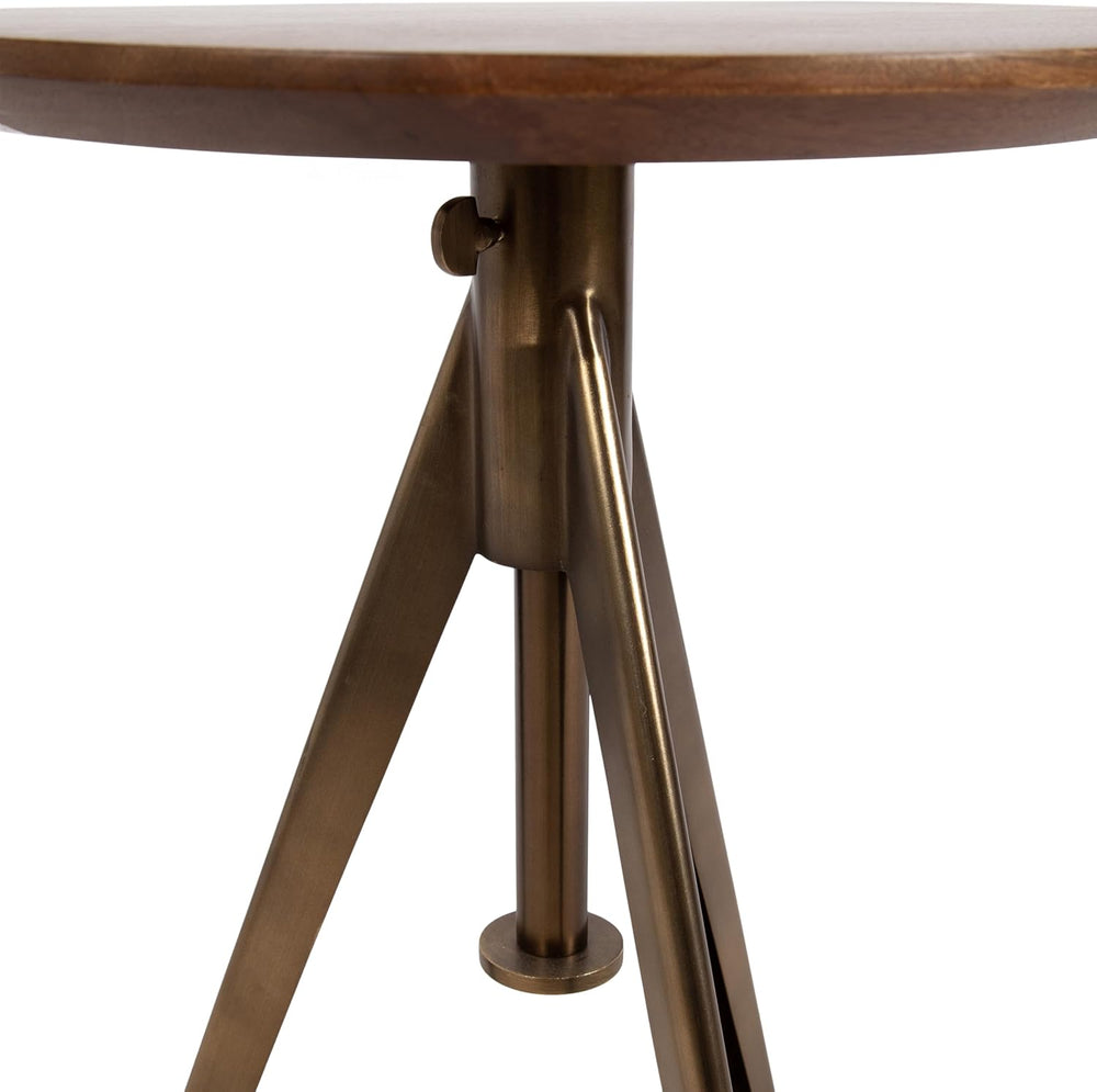 Kate and Laurel Keres Mid-Century Adjustable-Height Round Pedestal Side Table...