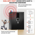 1.3 Cuft Biometric Safe Box, Fire Proof Safe For Home Documents with Fingerprint Lock, Combination Keypad Keys, Anti-Theft Dual Alert, Mute Mode, Digital Security Personal Safes for Money Jewelry