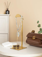 Purse Display Stands, 4 Pack Gold Purse Display Rack Stainless Steel Handbag Display Stand Adjustable Height Bag Display Stand Holder Anti-fingerprint for Retail Boutiques Commercial Store