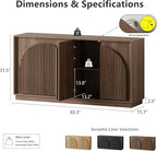 win2win Fluted Sideboard Buffet Cabinet with Storage, 65" Mid Century Modern Accent Cabinet with Double-Layered Arch Doors,Wood Media TV Console Table Credenza for Living Room Hallway Entryway,Walnut