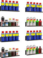 8 Pack Spray Bottle Holder Wall-Mounted, Aerosol Spray Can Holder Storage Rack, Heavy-Duty Paint Bottle Organizer with 40 Holes, Steel Black Spray Rack for Garage, Shop, Home or Tool Trailer