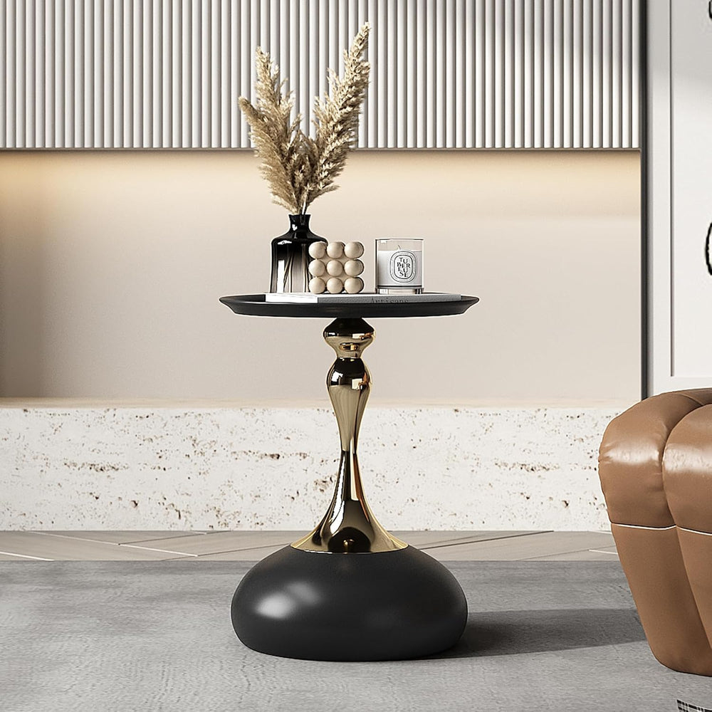 Modern Side Table with Weighted Base, Scratch-Resistant & Nano-Coated Fin...