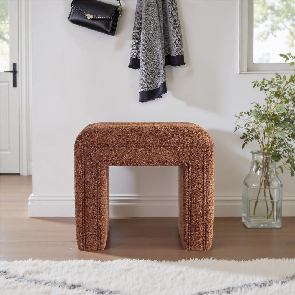 Get Set Style Vanity Stool Chair,Modern Boucle Ottoman Foot Stool with Wooden...