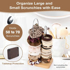 SCUNDA 2-Tier Hair Tie Organizer, Modern Scrunchies Storage Tower Holds 50-70 Hair Accessories, Claw Clip Holder, Fashion Countertop Display Stand for Women & Girls(Natural)