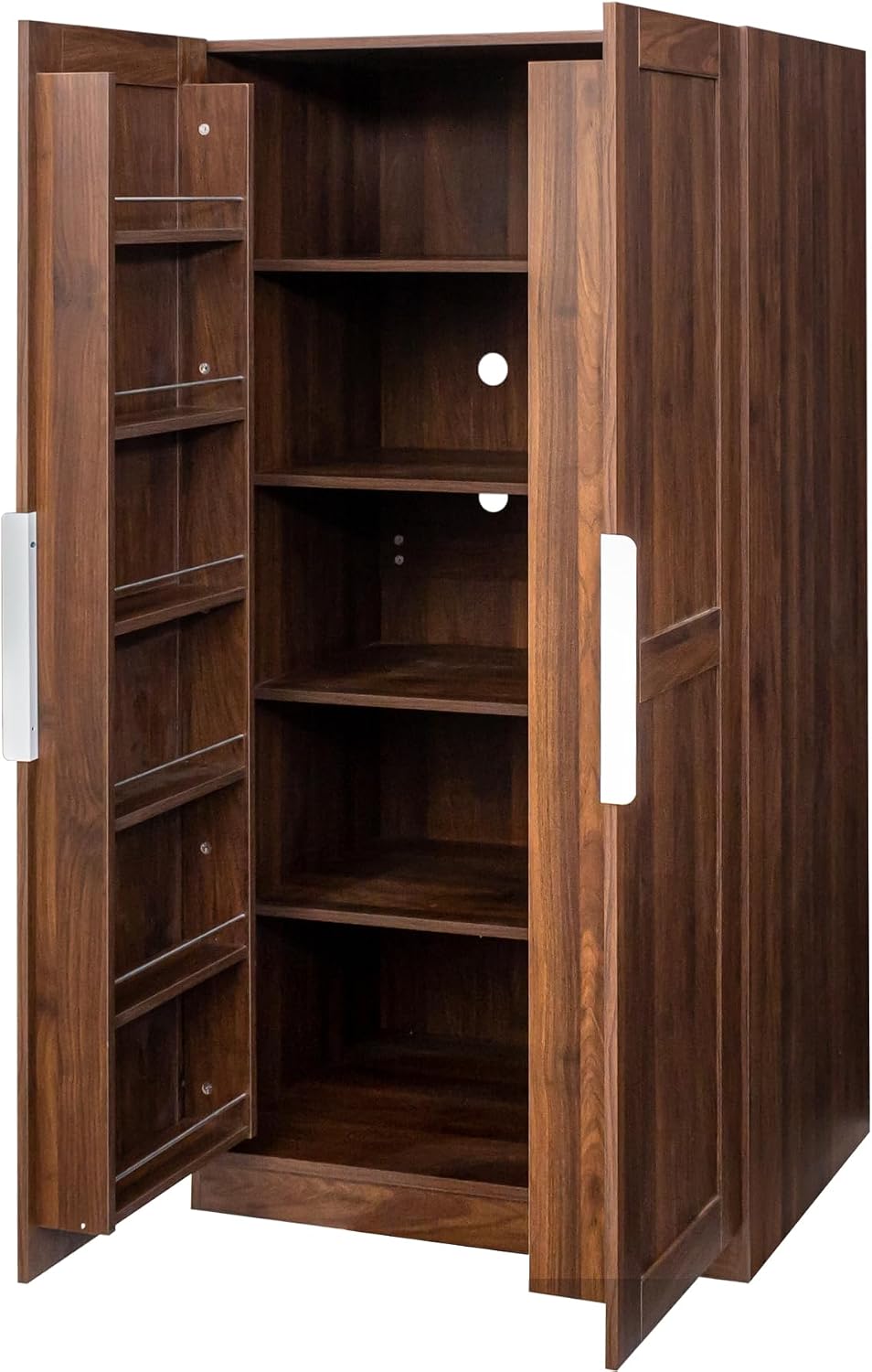 62.9" Kitchen Pantry Cabinet, Freestanding Storage Cabinet with Doors an...