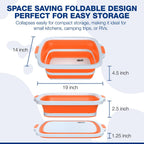 2-Pack XL Collapsible BBQ Prep Tub with Built-In Cutting Board, Lid & Strainer – Marinate, Drain & Prep – Large Food-Safe Container – Perfect for Grilling, Smoking & Outdoor Cooking