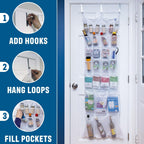 Large Mesh Over-the-Door Organizer, 34-Pocket Hanging Storage for Cruise & Home (24"x60"),Travel Essential for 2026-2027, Shoe & Bathroom Organizer for Closet, Cabin, or Behind-Door Storage
