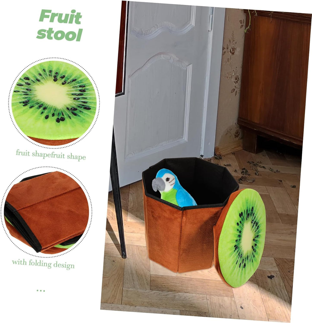 COLLBATH Fruit Stool Box Storage Folding Seat for Living Room Bedroom Boys an...