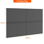 TORACK 4-Pack 12x24 inch Metal Pegboard Panels for Wall, Garage Tools Pegboard for Workbench, Modular Peg Board, Tool Organizer Board for Pegs(Black)