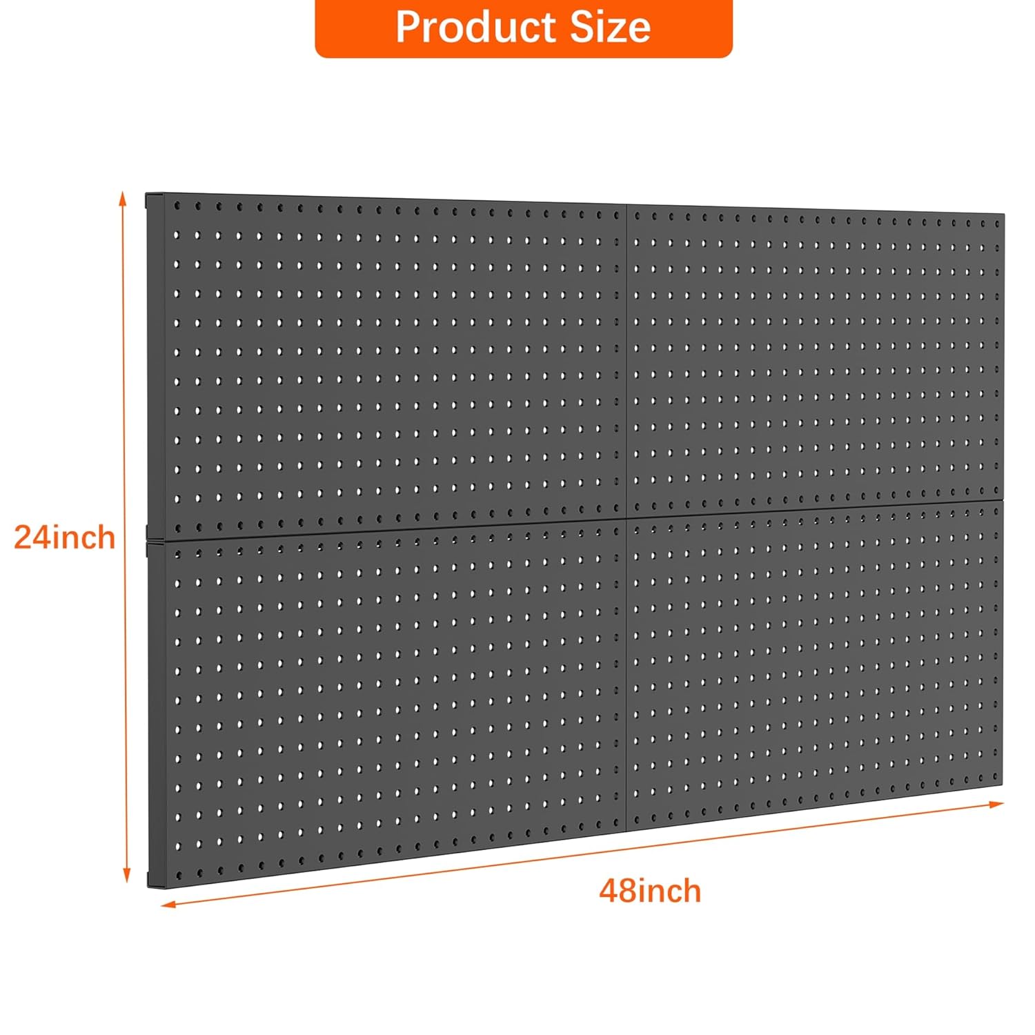 TORACK 4-Pack 12x24 inch Metal Pegboard Panels for Wall, Garage Tools Pegboard for Workbench, Modular Peg Board, Tool Organizer Board for Pegs(Black)