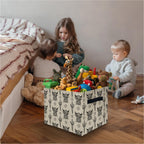 Western Highland Cow Storage Bins Box, Toybox for Boys Girls, Retro Western Cactus Cow Foldable Storage Baskets Organizer for Bedroom Bathroom Kids Room Dorm Clothes Toys Books