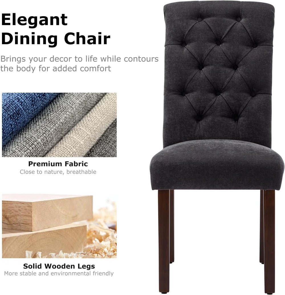 COLAMY Button Tufted Dining Chairs Set of 2, Accent Parsons Diner Upholstered...